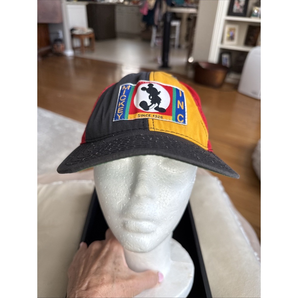 Vintage Disney Goofys Hat Co Mickey Mouse Inc Color Block Snapback  Cap USA 4685